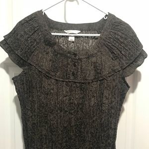 Christopher & Banks brown sleeveless dress shirt